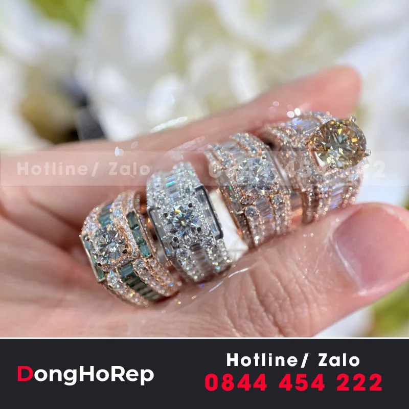 Nhẫn Nam Thiết Kế Vàng 10K 14K 18K Moissanite