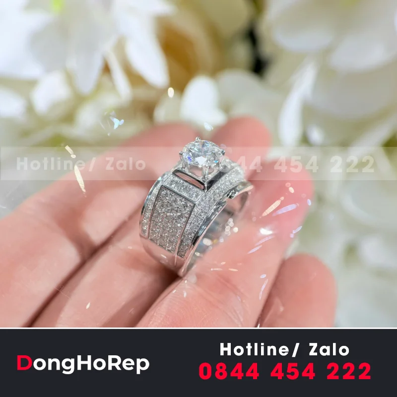 Nhẫn Nam Thiết Kế Vàng 10K Moissanite