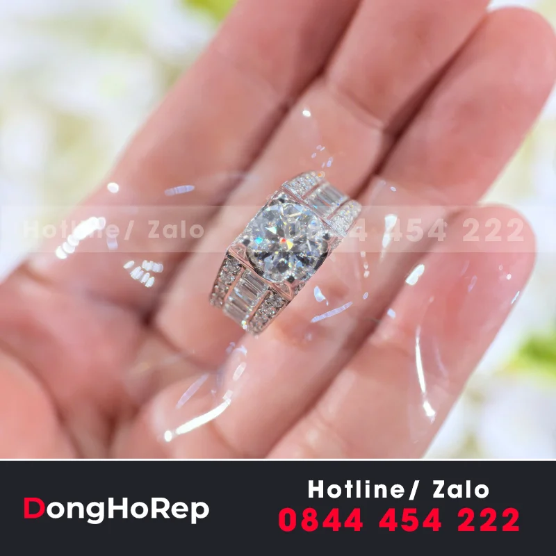 Nhẫn Nam Thiết Kế Vàng 18K Moissanite
