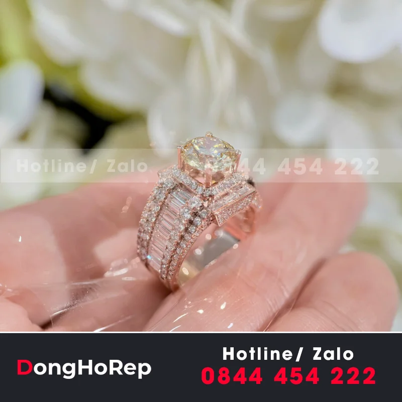 Nhẫn Nam Thiết Kế Vàng 18K Moissanite