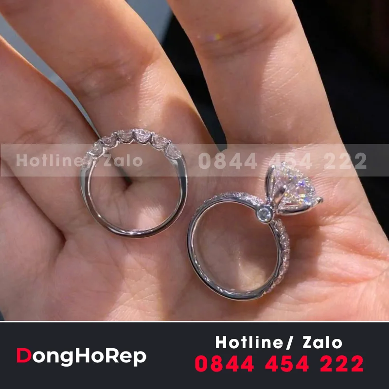 Nhẫn Nữ 18K Kim Cương Lad Nuôi Cấy
