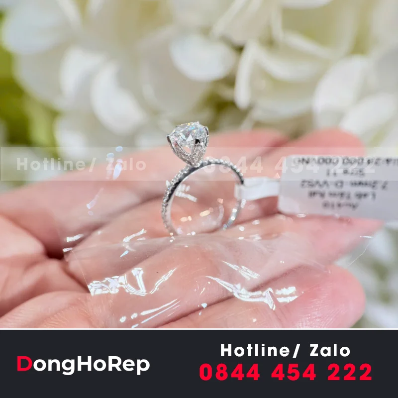 Nhẫn Nữ Au410+Diamond Lab+7.2Mm Lab