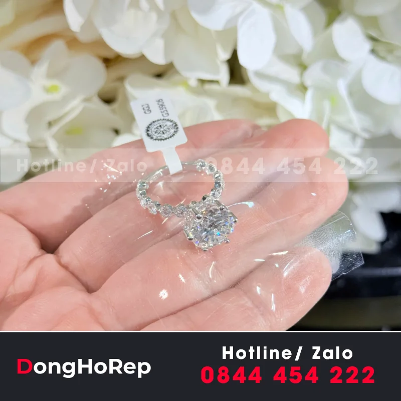 Nhẫn Nữ Au750+Diamond Lab+10Mm Lab