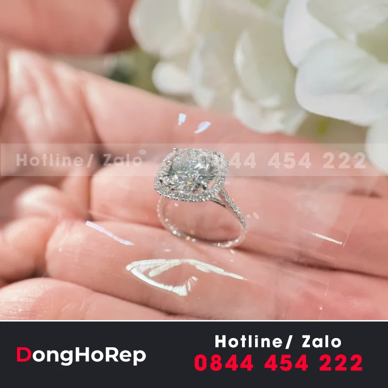 Nhẫn Nữ Thiết Kế Vàng Trắng Au585 Diamond Lab+11Mm Lab