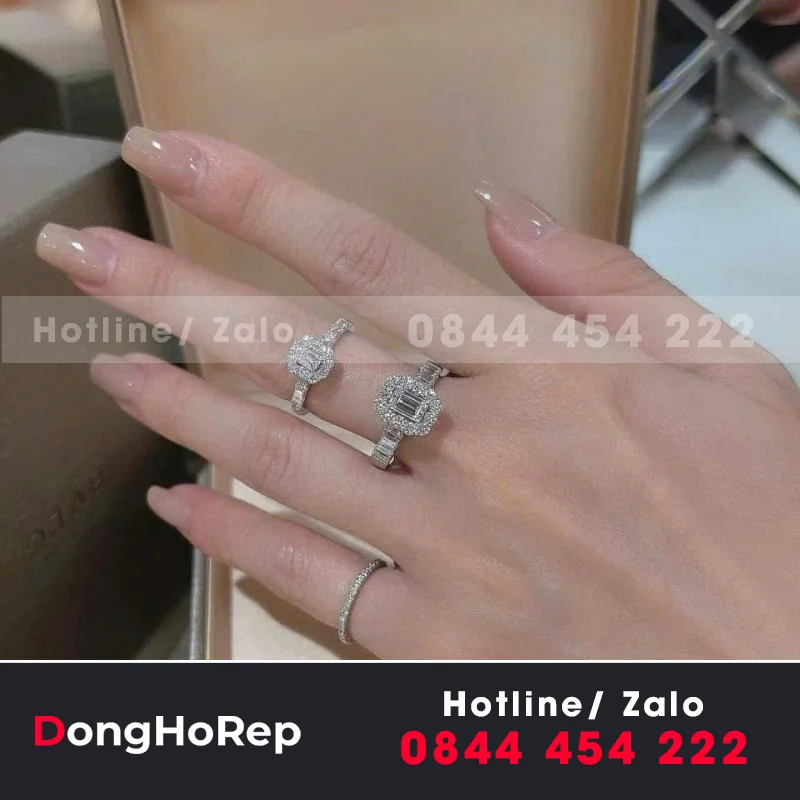 Nhẫn Nữ Vàng Trắng 18K Kim Cương Thiên Nhiên