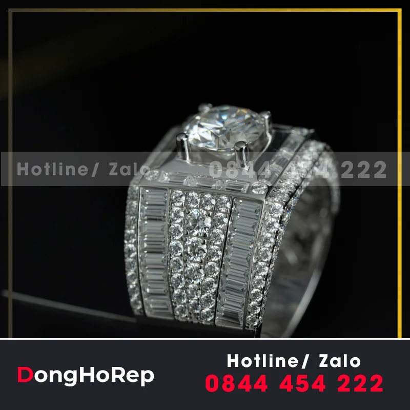 Nhẫn Vàng Trắng Thiết Kế Sang Trọng