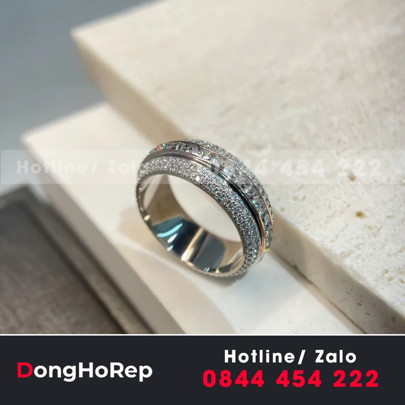 Nhẫn Xoay Vàng Trắng Moissanite