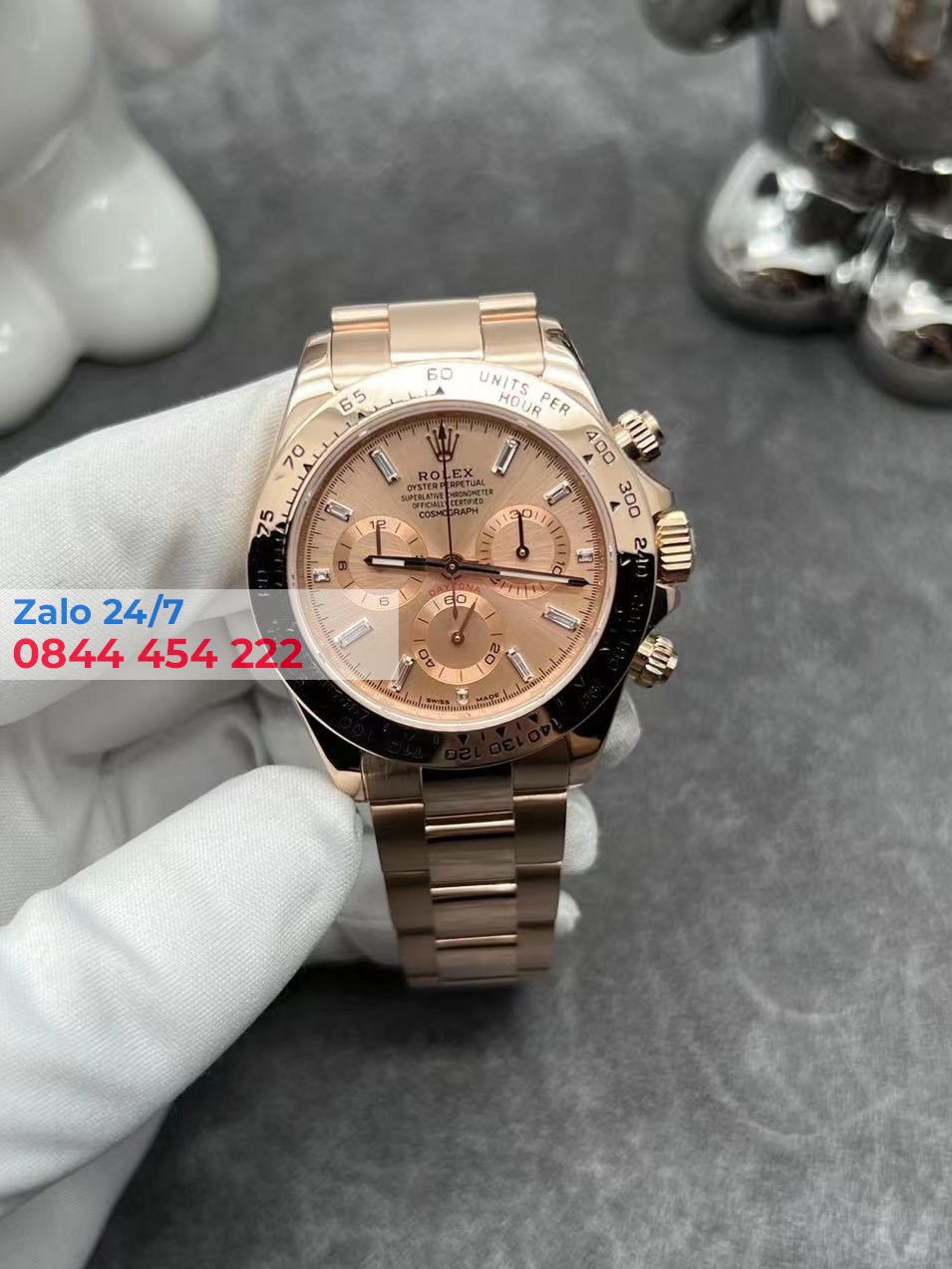Rolex Daytona 40mm Diamonds Index Dial Rose Gold