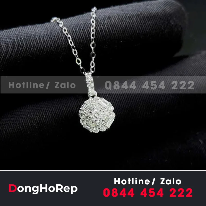 Vòng Cổ Nữ Thiết Kế Vàng 18K Kim Cương Moissanite